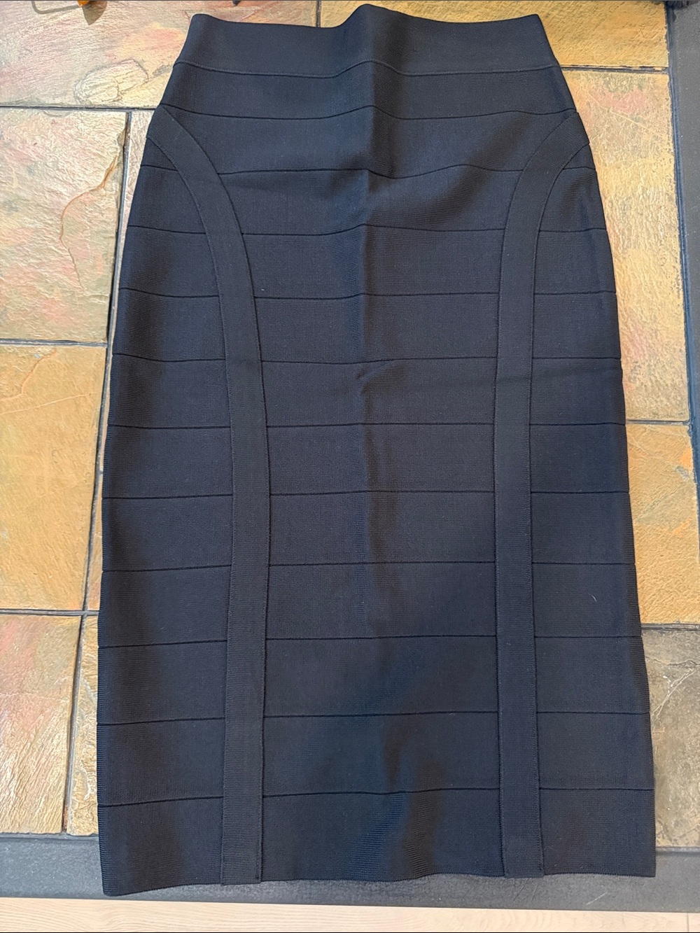 bebe Black Structured Bandage Pencil Skirt